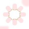 24 Pcs Simple Artificial Nail French Tip Press On Nail Short Square Stick On Nail Glossy False Nail for Party