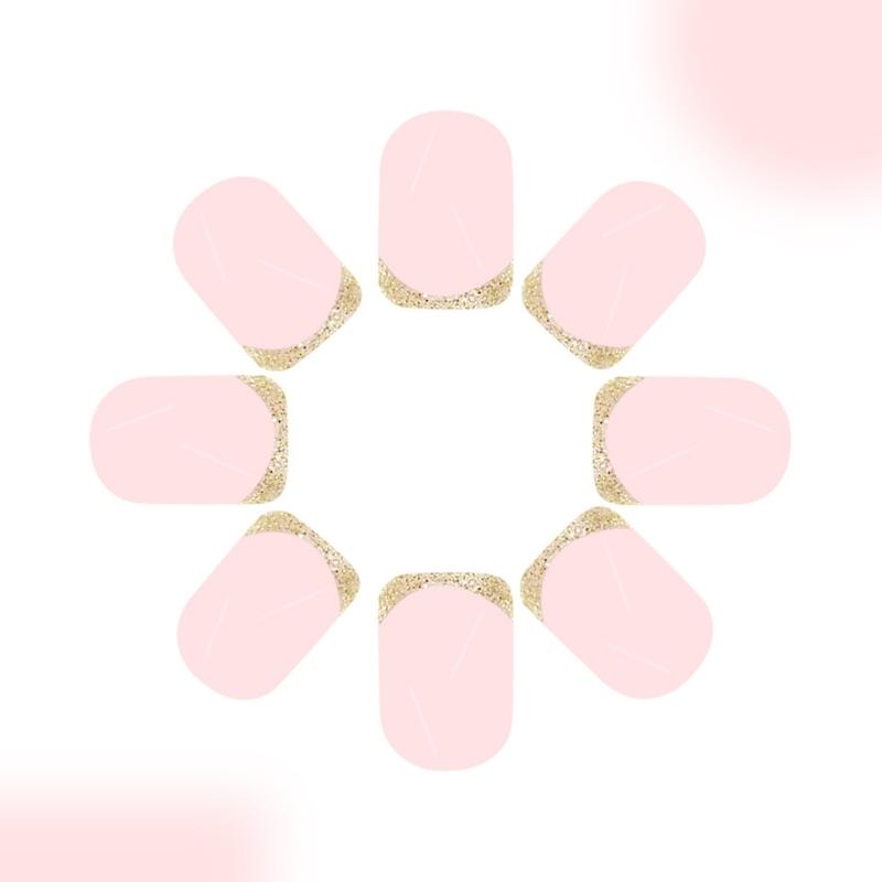 24 Pcs Simple Artificial Nail French Tip Press On Nail Short Square Stick On Nail Glossy False Nail for Party