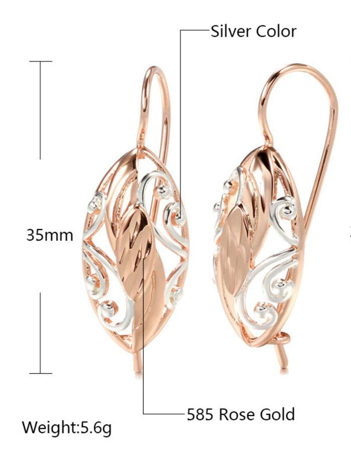 SIMJOO Fashion Hollow Out Flower Two-color Eardrop Earrings
