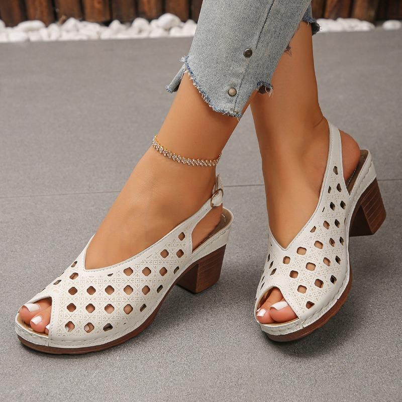 Women's Sandals 2026 New Summer Classic Retro Slip-on Comfortable High Heels Breathable Non-slip Light Sandals for Women Mujer