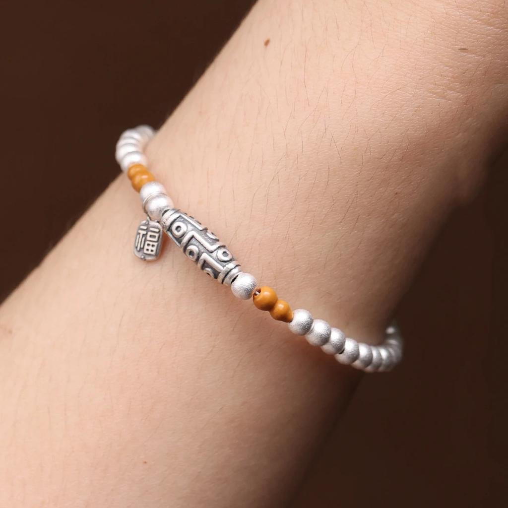 PANJBJ 925 Sterling Silver Irregular Geometry Texture Bangle Bracelet for Women Girl Minimalism Jewelry Gift Dropshipping
