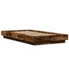 VidaXL Bed Frame with LED Lights Smoked Oak 75x190 Cm, Bedroom Furniture, Bed Base, Pallet Bed, Bed, Bed 3281158