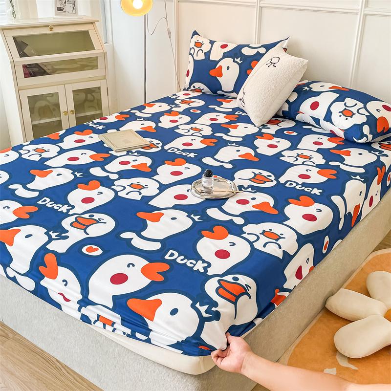 Printed Fitted Sheet Sets Lençol Single/Full/Queen/King Size Bed Sheets with Pillowcase for Home Elastic Band Mattress Cover