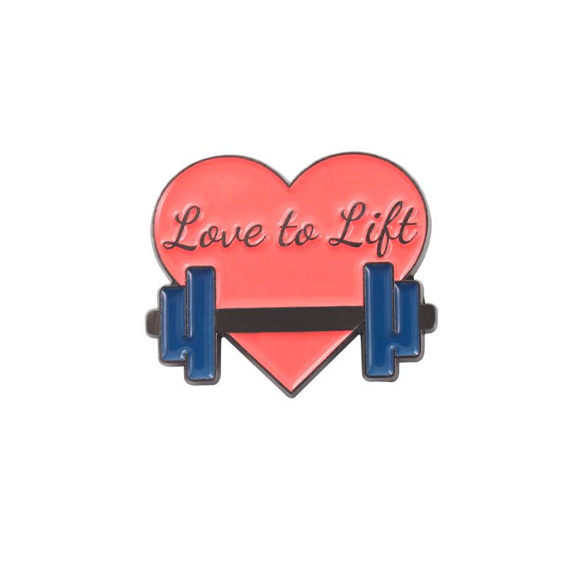 Creative Sports Fitness Around Girls Anti-dumbbell Design Alloy Enamel Brooch Exquisite Fashion Badge Pin Jewelry Accessories