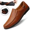Genuine Leather Men Casual Shoes Luxury Brand 2023 Mens Loafers Moccasins Breathable Slip On Black Driving Shoes Plus Size 37-47