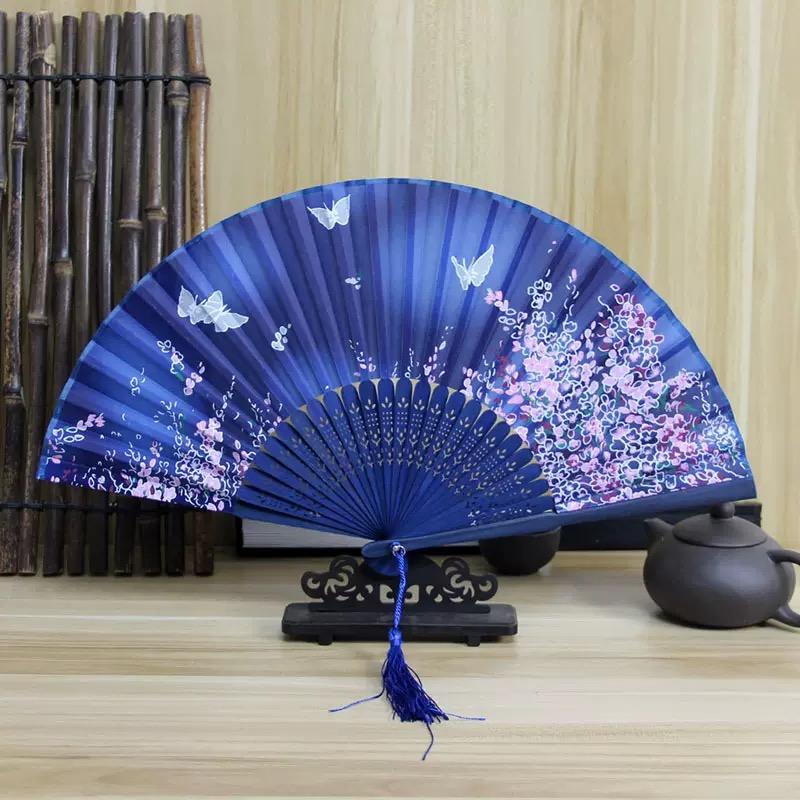 1pc-Multi-colored hand folding fan, bamboo folding fan, hand folding fan for church wedding gifts, party discount