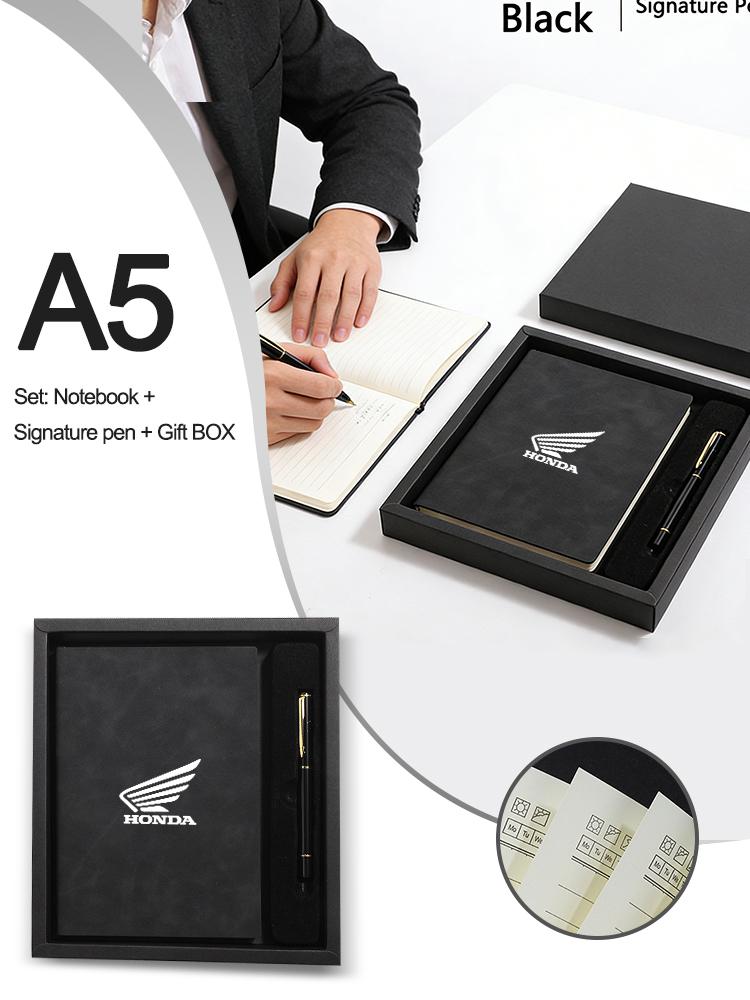 A5 Notebook+Signature Pen Gift Box Set Customized Gift Box For Honda Civic FIT Accord Prelude CRV 5th City CRZ CRX Jazz Sticker