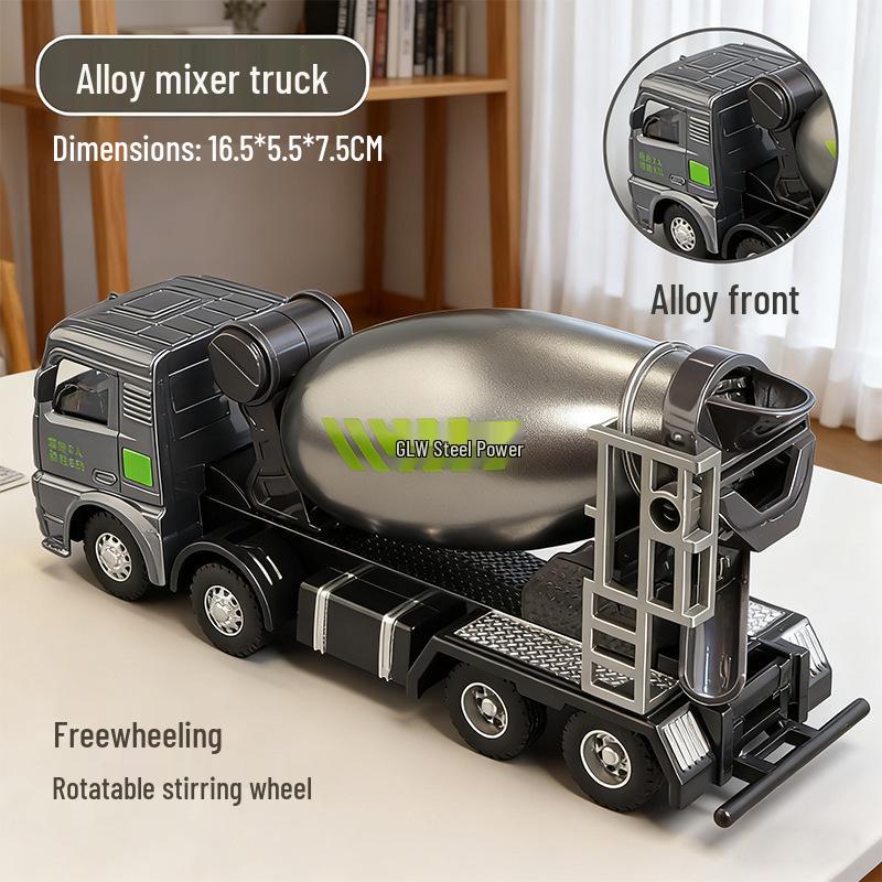 Kids' Alloy Engineering Vehicle Set: Excavator, Digger, Crane, and Earthmover Toy Models