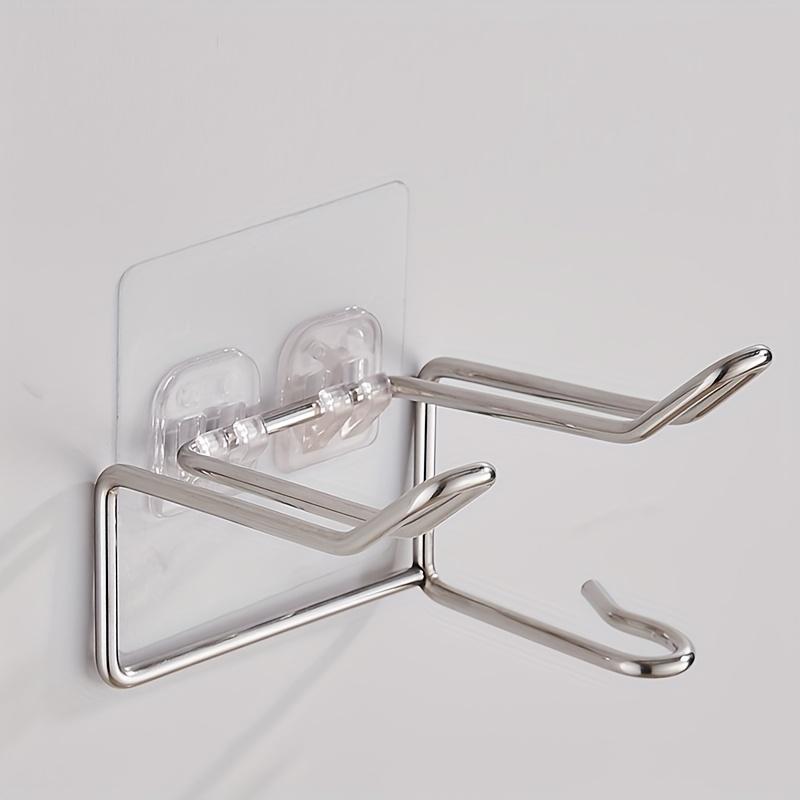 Stainless Steel Hair Dryer Holder Wall Mounted No Drill Bathroom Blower Storage Rack