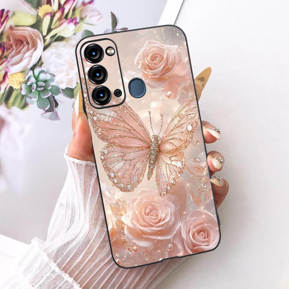 Soft Clear Silicone Casing For Itel Vision 3 Turbo Phone Case Vision 2S Cover Cartoon Cat Dragon Flower Butterfly Pattern Coque