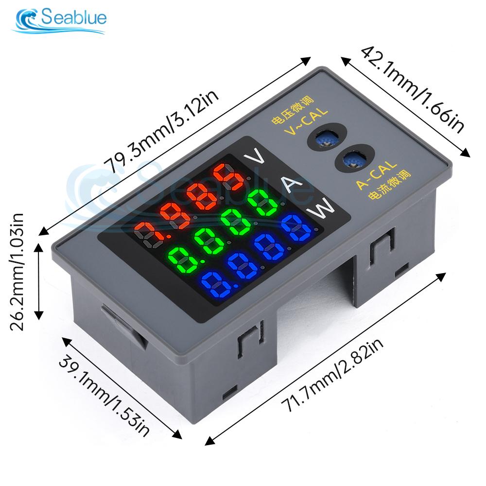 Adjustable LED Digital Display DC Voltage Ammeter Power Meter 0-100V 10A 1000W Multi-function Voltage Current Tester