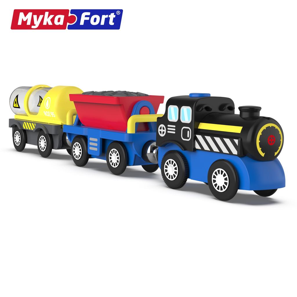 Small Train Wooden Track Electric Toy Simon Engineering Car Children's Wooden Educational Assembled Toy Car