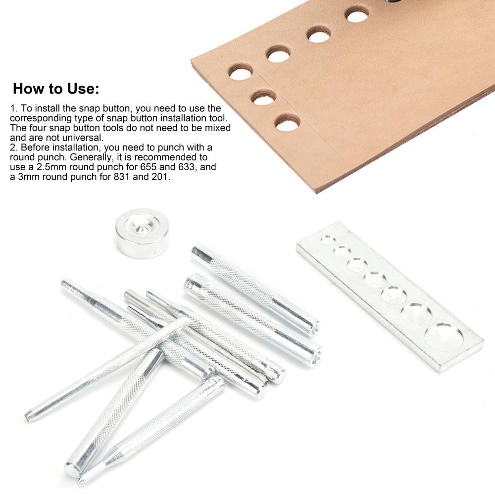 11PCS With Base Rivet Setter Kit Die Punch Snap Set  For Leather Crafts and Repairs
