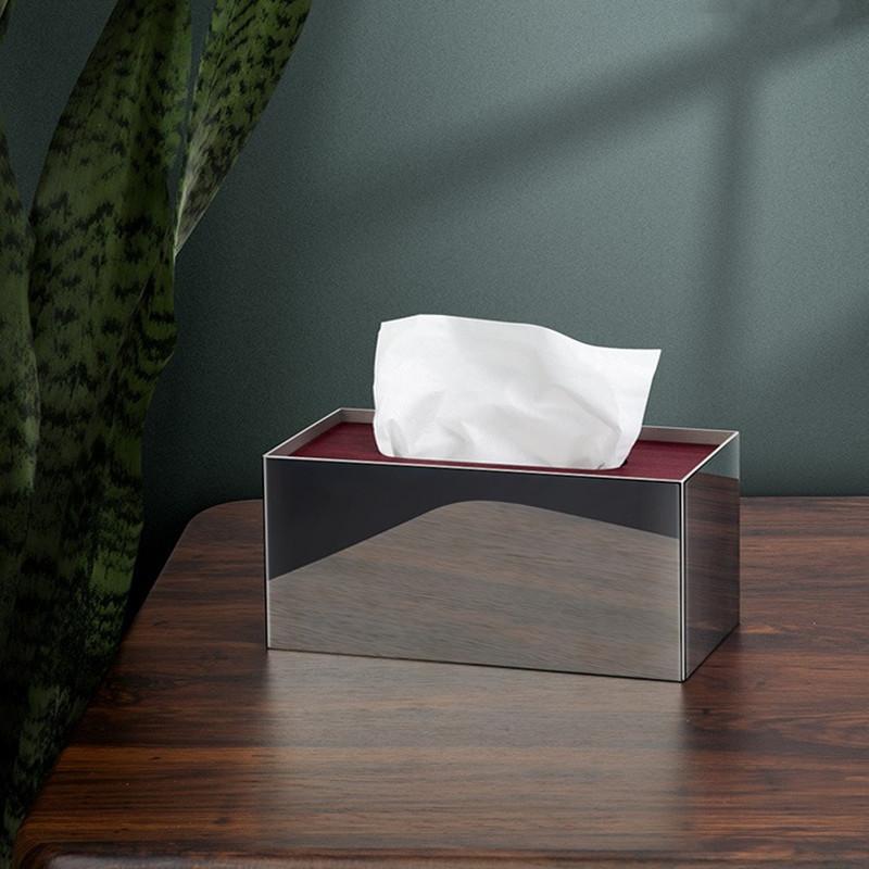 Mirror Stainless Steel Rectangular Tissue Box, Living Room Tissue Storage Box, Kitchen Dining Table Decoration, Napkin Holder