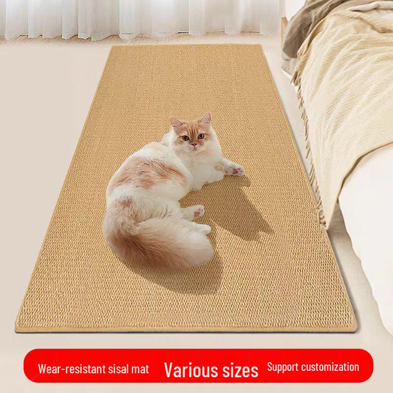 Non-Shedding Sisal Cat Scratcher: Vertical Wall-Mounted, Scratch-Resistant Toy for Boredom Relief and Claw Maintenance