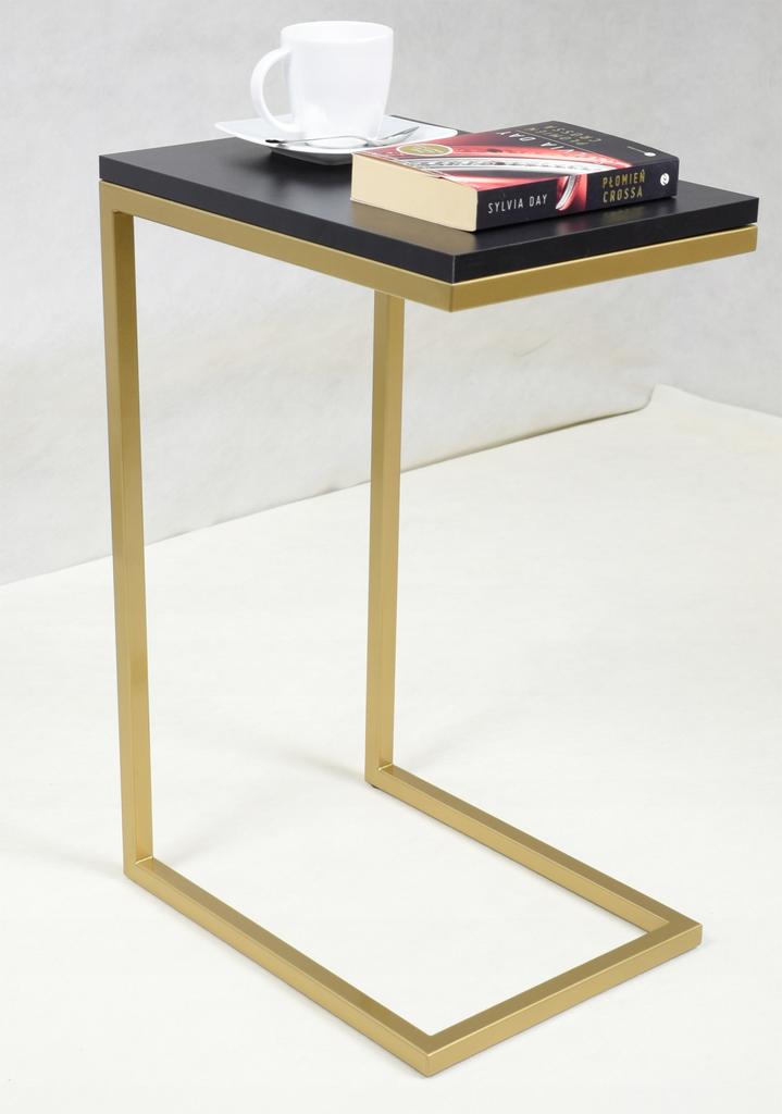 Side table made of Gold Black profiles