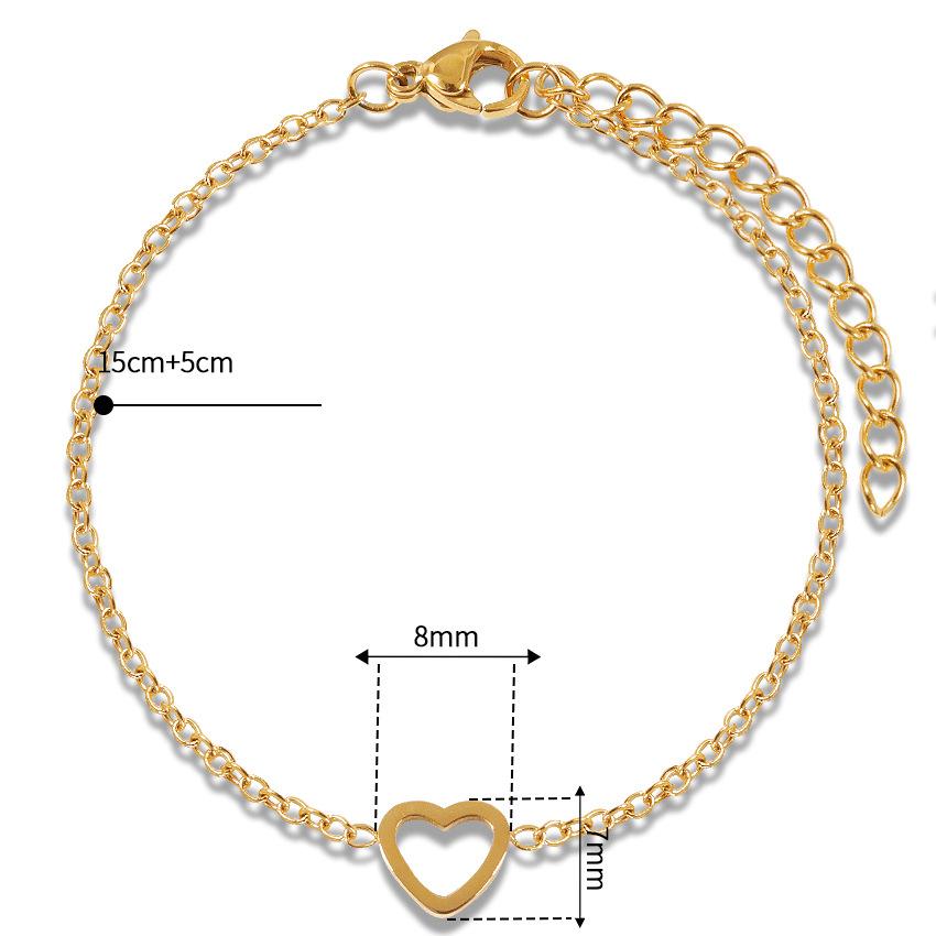 

Positive Heart Peach Heart Flat Bracelet Popular Metal Simple And Sweet Bracelet золотой