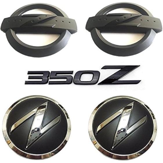 New REPLACEMENT Metal 350Z Badge Kits Car Body Front Rear Fender Black Emblems Badges Stickers for NISSAN 350Z Fairlady Z33 Emblems Badges