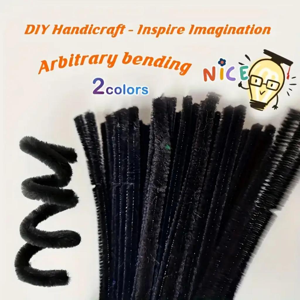 199pcs Set of Pipe Cleaner, Black and Grey Mixing, DIY Pipe Cleaner, Suitable for Art and Handicraft Gift Making