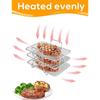 Air Fryer Rack Compatible for Ninja Foodi Dual Air Fryer Stand 304 Stainless Steel Dehydrator Rack 3-Layer Dehydrator