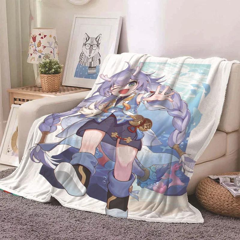 Anime Honkai Star Rail Kafka Flannel Blanket Cute Cartoon Printed Warm Soft Blankets Home Bedding Decor Winter Blankets