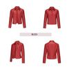 BITCED Women's Spring/Autumn Studded Leather Jacket Cardigan Button-Up Leather Clothing Fashionable Lightweight Outerwear
