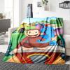 1pc Curious George (8) Blanket, Gift, for Men and Women, Soft Blanket, Good for Sofa Bed Couch Travel, Lightweight Flannel Blanket