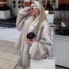 In Lazy Wind Fox Fur Jacket Thickened Warm Fur Jacket Medium and Long Plush Cardigan