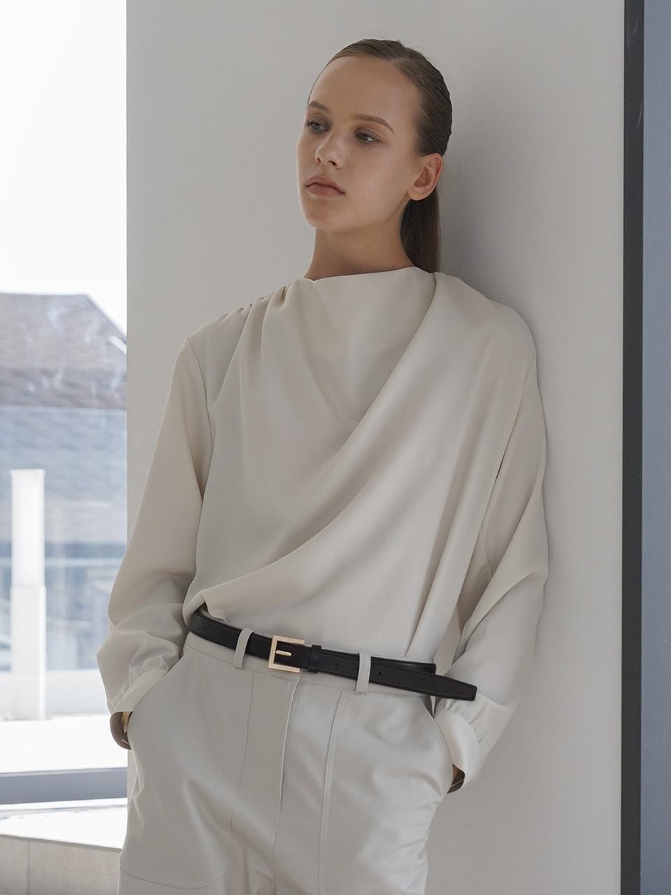 Raye Diana Cowl Neck Blouse (Ivory)