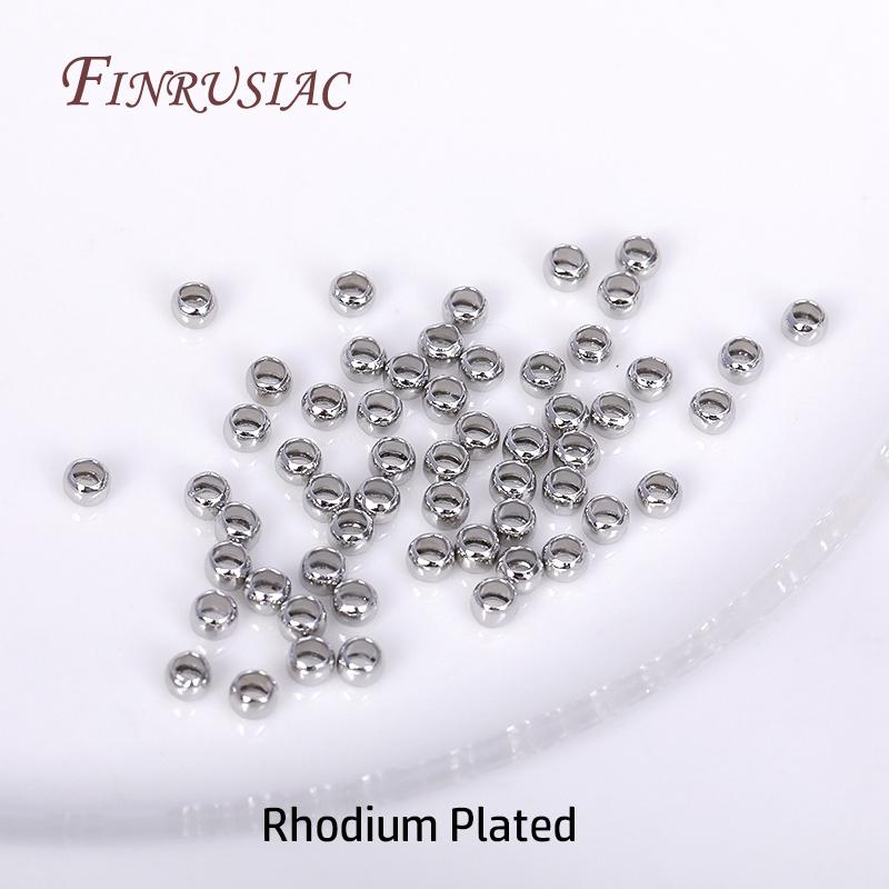 DIY Jewelry Making Supplies 14K/18K Gold Plated Round Crimps Beads,2mm 2.5mm 3mm End Crimp Beads Wholesale