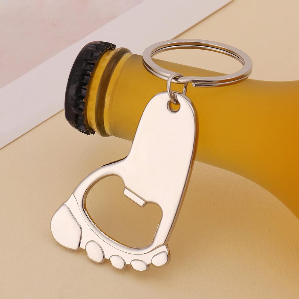 50pcs Footprint Bottle Opener Set With Organza Bags Tags Jute Twine Shower Favors For Guest