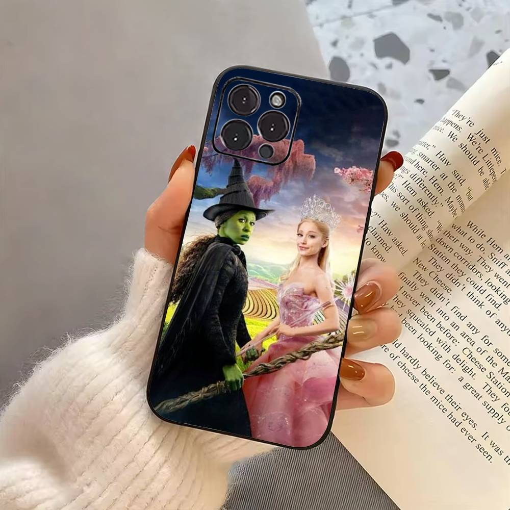 W-Wicked Pink Green  Phone Case For iPhone 17,16,15,14,13,12,11 Plus,Pro Max,XS,Soft Silicone Black Cover
