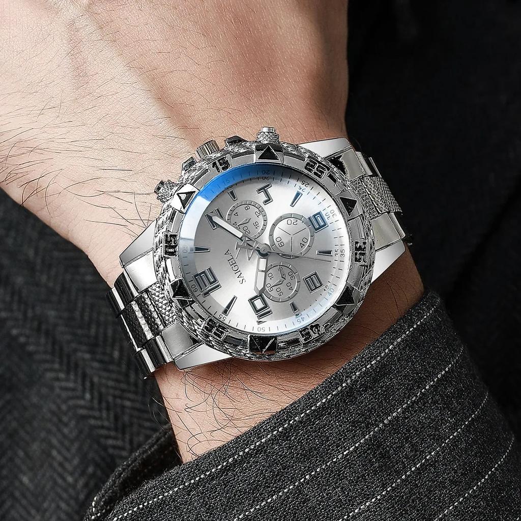 Men Business Watches Fashion Stainless Steel Band Male's Quartz Watch