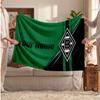 Borussia Mönchengladbach Personalisierte Fleecedecke Mit Fußballlogo, Individueller Name Text Weich Warm Zuhause Überwurfdecke