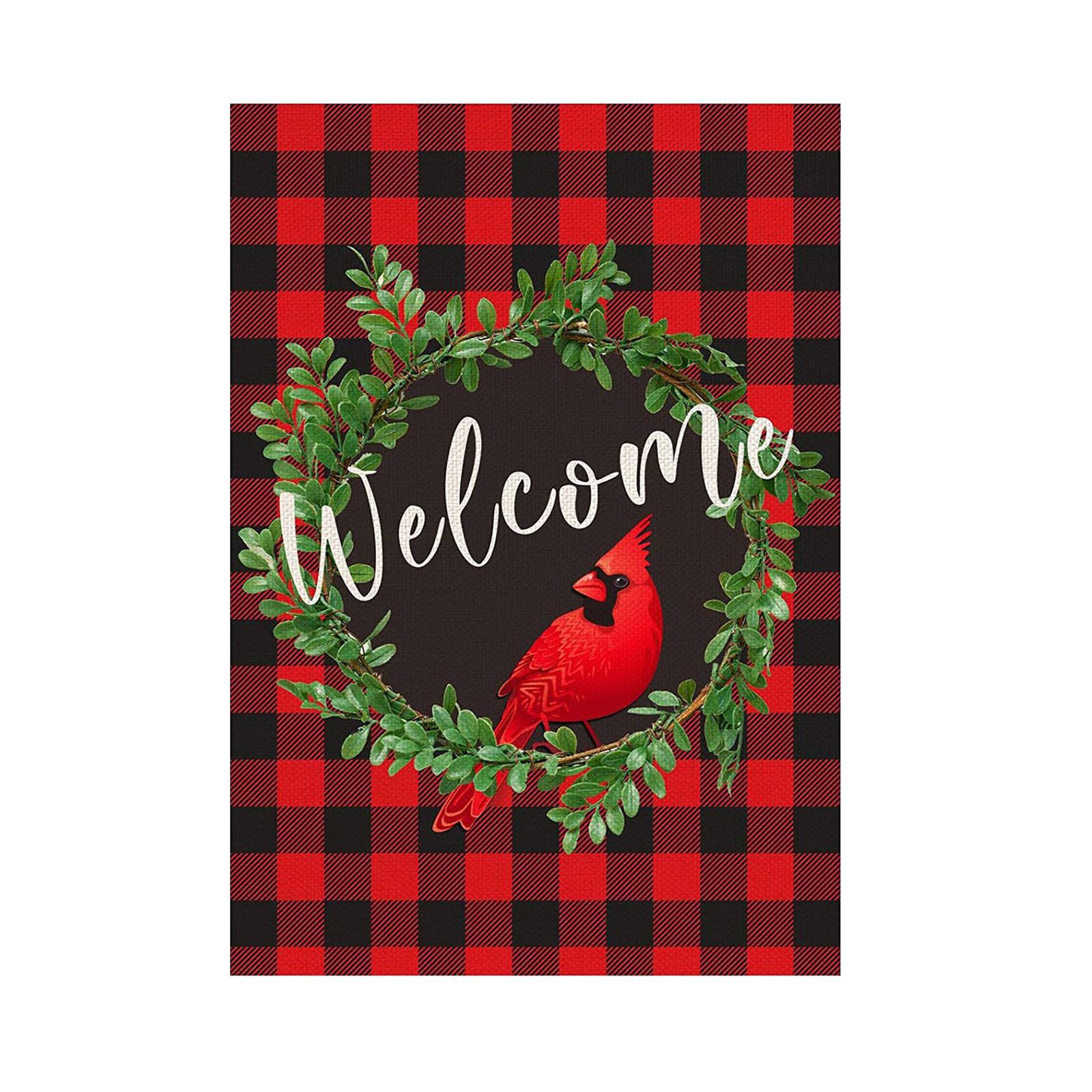 

Winter Friends Garden Flag Snowman And Winter Garden Flag House Holiday Christmas Decoration червоний