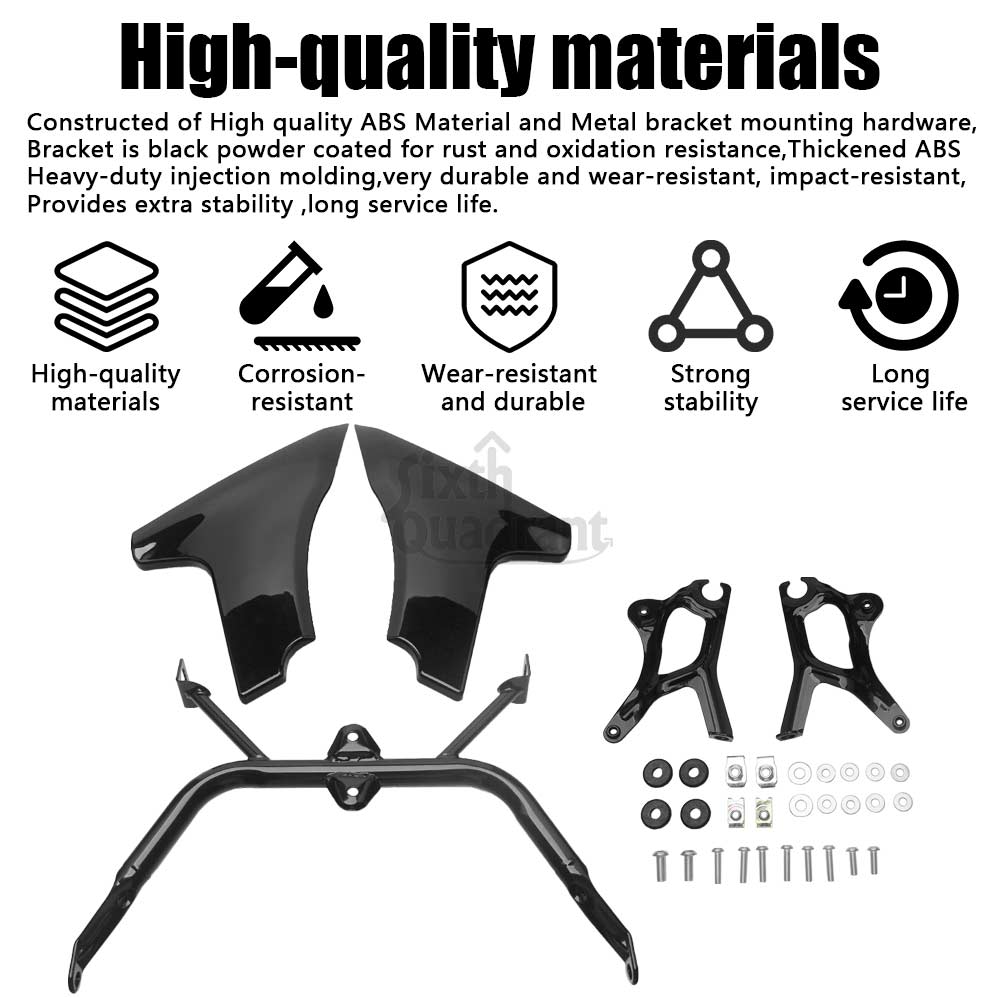 Motorcycle Front Side Fairing Panel with Bracket Kits Gloss Black Iron Alloys ABS For Harley CVO Road Glide Upgrade 2024 -Later