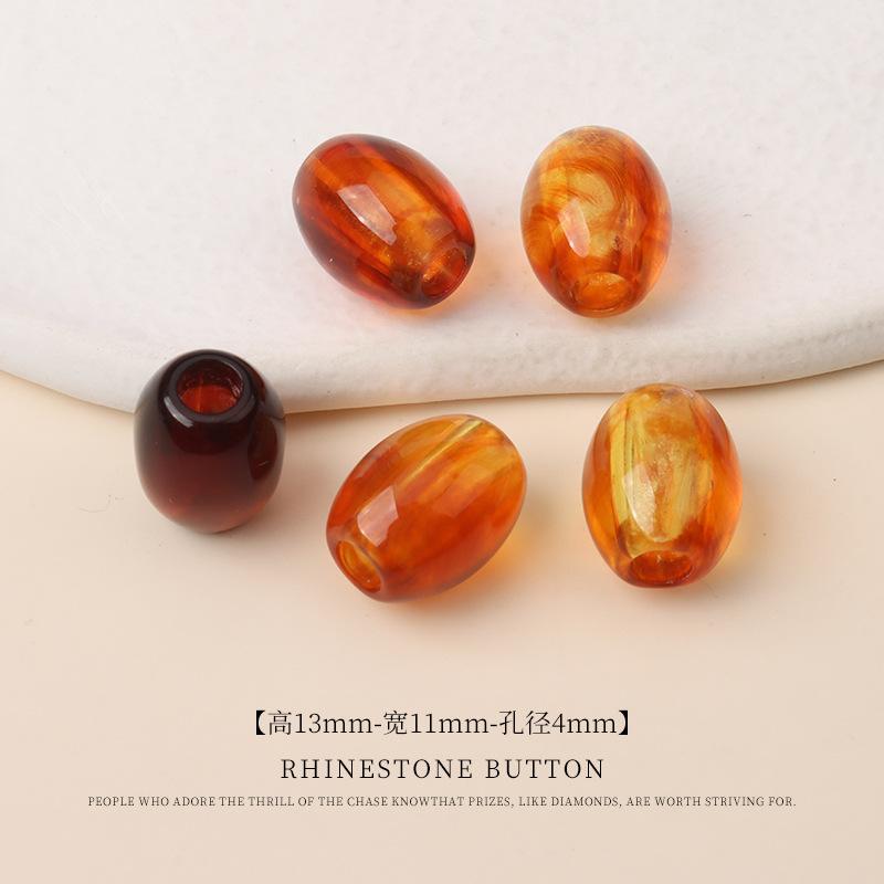 5 ks Akrylové Dvoubarevné Korálky do Kbelíku s Velkým Otvorem Ručně Vyráběné Korálkové Šperky Korálky Plavky Sukně Tkaničky do Bot Dekorativní Kulatá Korálková Spona