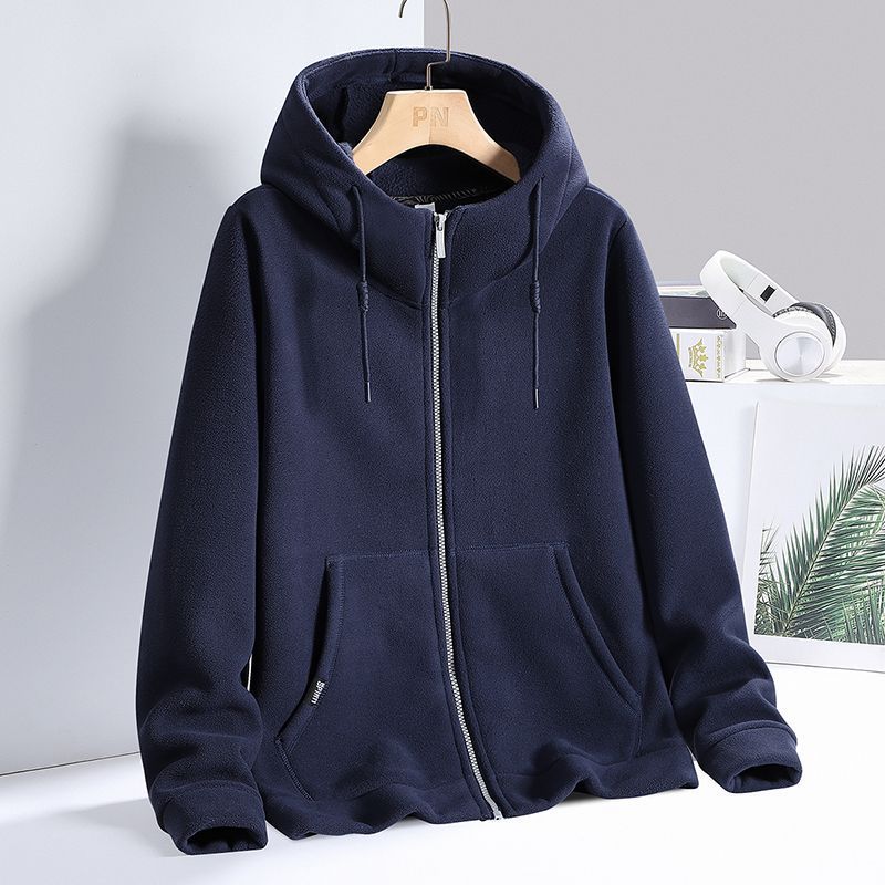 Couple Plus Fleece Sweater Unisex Same Style Autumn and Winter Casual Loose Outdoor Cardigan Lamb Fleece Jacket