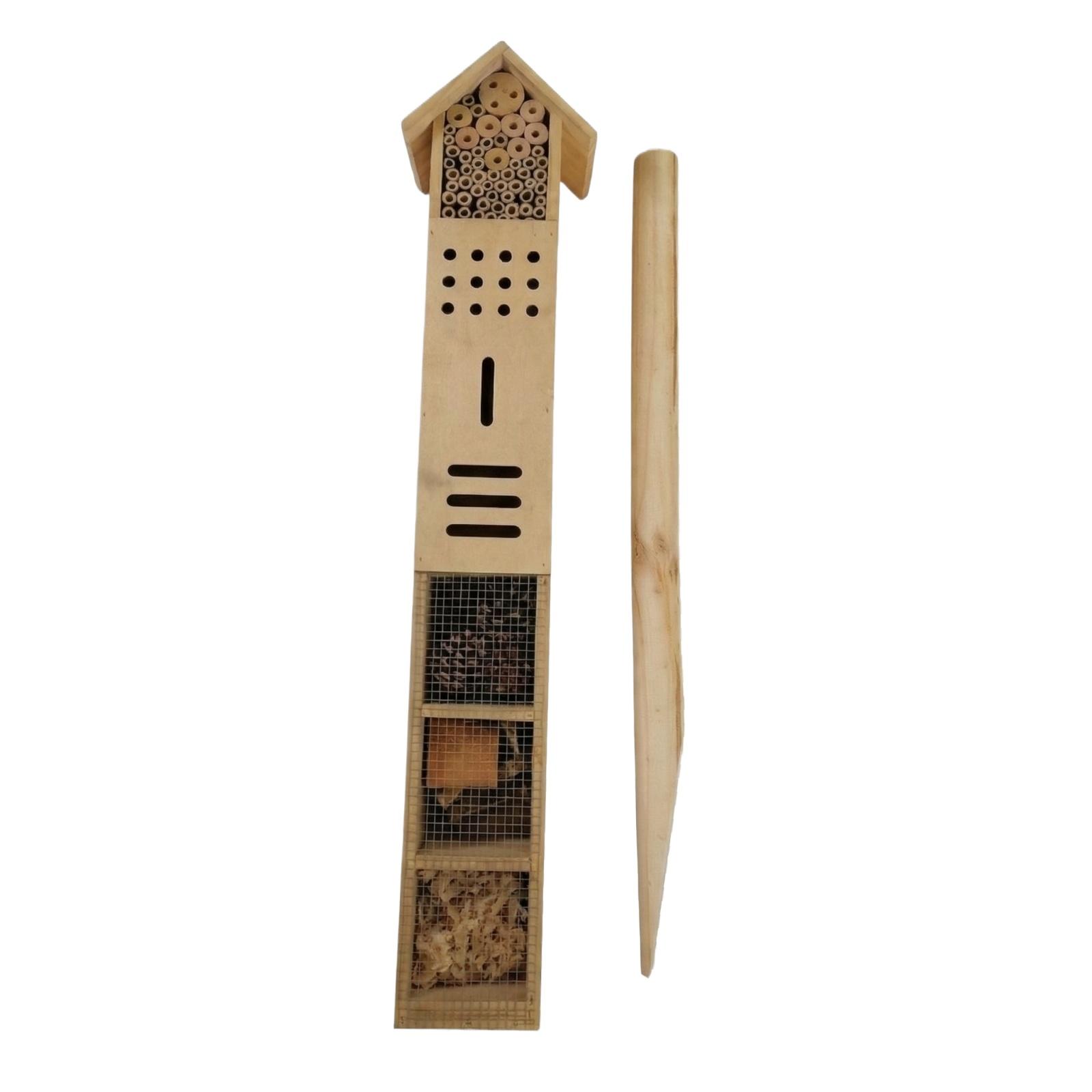 Wooden Insect House, Insect Hotel, Bees, Butterflys, Ladybirds, Natural Insect Habitat For Garden And Yard белый