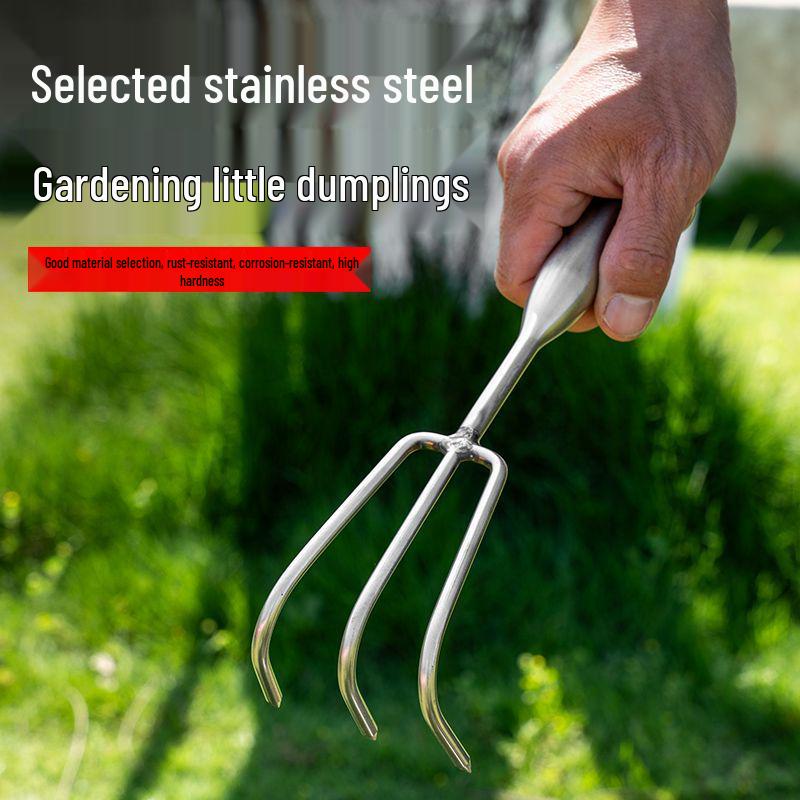 Stainless Steel One-Piece Handle Multi-Tine Garden and Seafood Rake