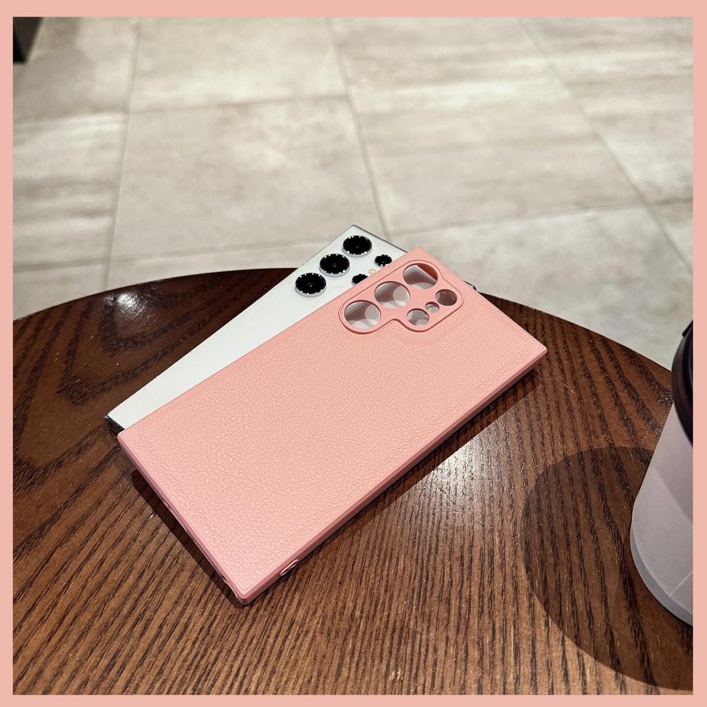 Samsung S24 Ultra Mobile Phone Chitin Leather Lychee Pattern S25 Full Inclusive Protective Case S24 Anti Fall S23