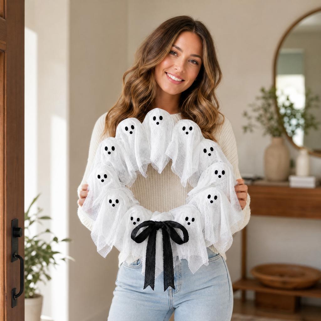 Halloween Wreath Decoration for Front Door Home Decor
