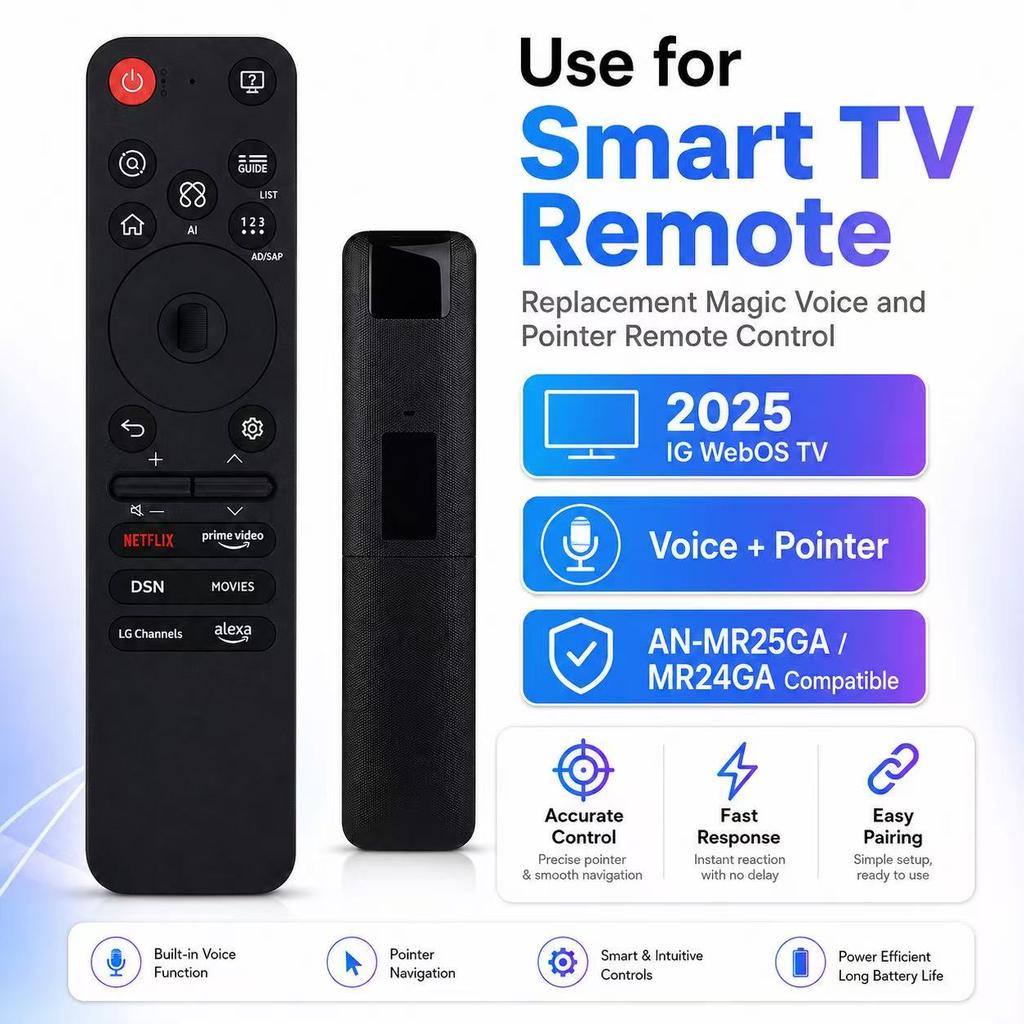 Magic Voice Pointer Replacement Remote Control Compatible For LG 2025 Smart TV AN-MR25GA AN-MR24GA AKB76046603