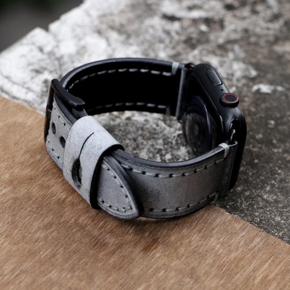 Vintage Bridle Leather Strap 44mm 40mm 42mm 38mm Brown Blue Coffee Gray Red Green Watch Bracelet Watchband Accessories