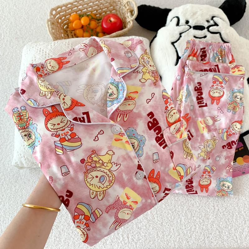 Pijama Coração Roxo Primavera Outono para Mulheres Moda Manga Comprida tops e Calças roupa de dormir Elegante de Alta Qualidade Confortável Lapela Roupa de Descanso