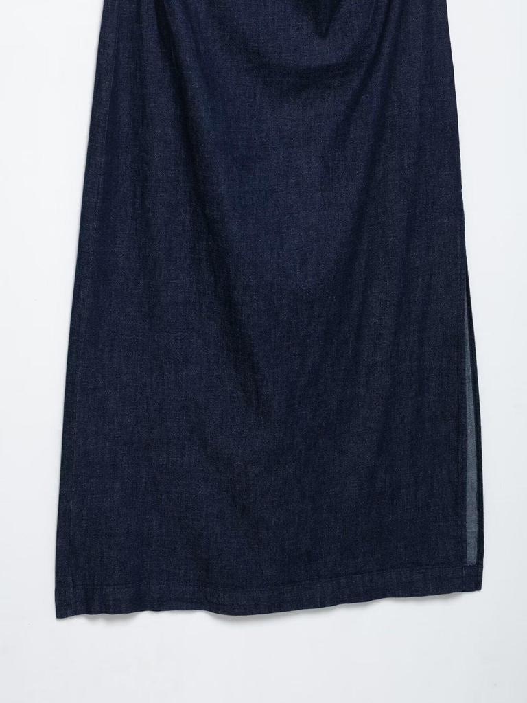 TAOP&ZA Spring Women's Elegant Ruched Short Sleeve Denim Dress