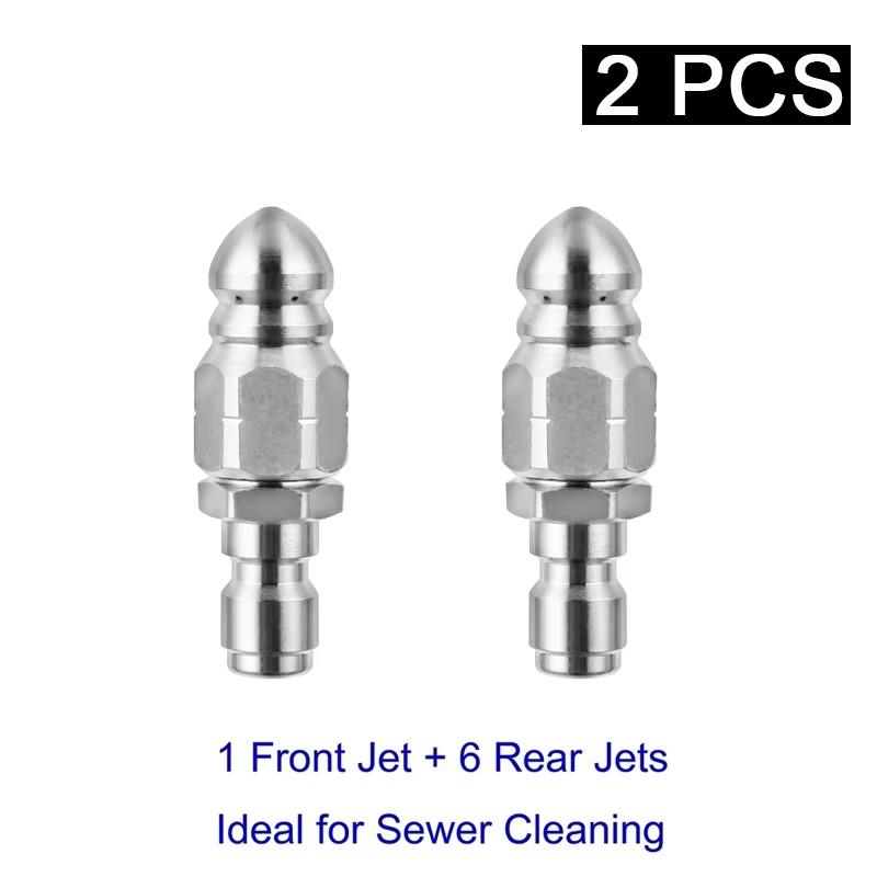 MOBIDEA 1/4 " Nozzle Sewer Cleaning High Pressure Washer Nozzle Sewer and Sewage Hose Nozzle Washing Accessories