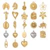 3PCS/LOT CARLIDANA Gold Plated Stainless Steel Charms, Flower Animal Heart Bow Pendants for DIY Necklace Jewelry Making