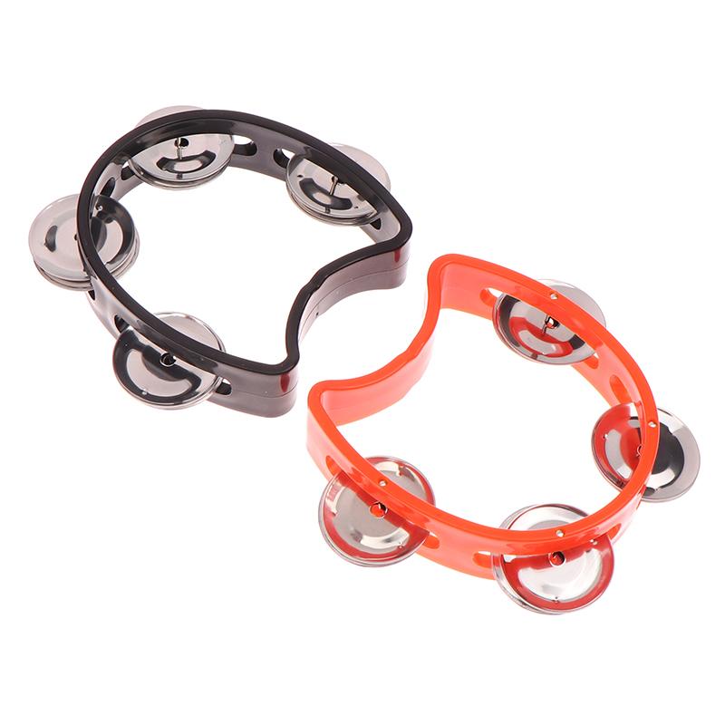 Kindergarten Hand-Held Tambourine Metal Bells Plastic Rattle Ball Percussion Ktv Party Kids Game Toy Musical Instrument