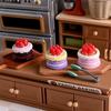 5/10PCS Dollhouse Miniature Simulation Cream Strawberry Cake Model Food Toy Home Ornaments Kids Pretend Toys Gift